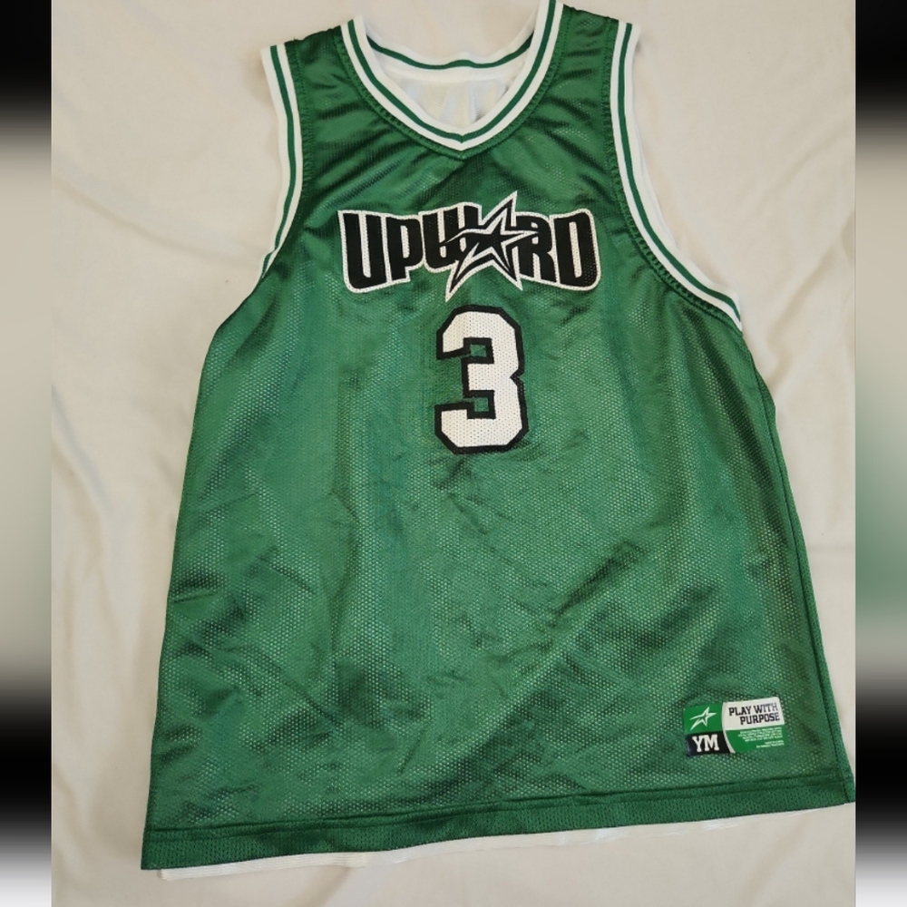 Upward boys size medium green reversible jersey #E005